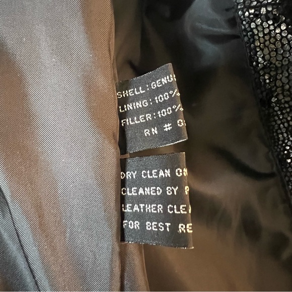 STEVE MADDEN Snakeskin Texture Genuine Leather Jacket - Picture 14 of 15